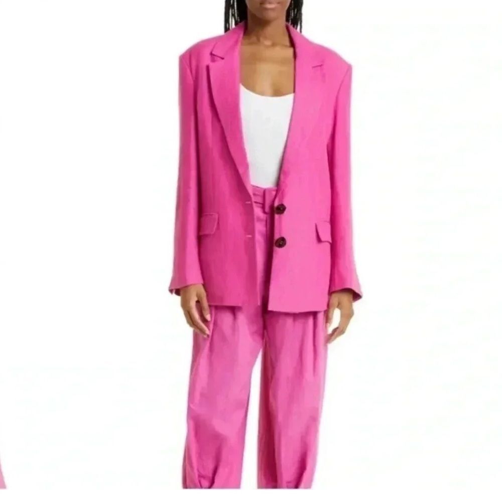 Farm Rio Jackets & Coats Farm Rio Pink Peony Oversized Blazer Medium $250